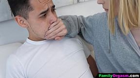 Raunchy Babe Handjobs her Sister's New Boyfriend