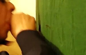 Glory hole bj with cum swallow