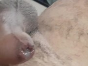 Stuffing himself guts deep with gigantic horse cock dildo til squirt