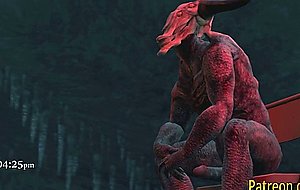 Monsters fuck 3-d animated girl