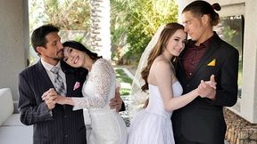 Nervous Virgins Hazel Moore and Jazmin Luv Get Fucked By Their Stepdads Before The Wedding