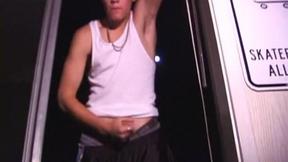 ”Exhibitionist Lance Jerking Off Outside”