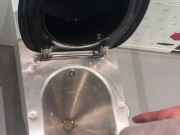 Public toilet pissing on the train