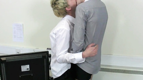 Raw ass fucking & sensual making out with twinks in their office