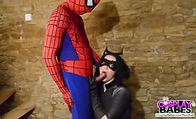 Busty Catwoman fucked by Spiderman