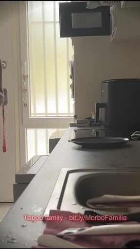 Submissive Mommy's Duties: Cooking Naked in the Kitchen   Clip 3