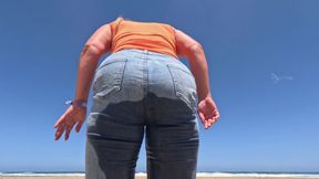 Beach Jeans Wetting - Another Sandy Soaking