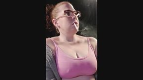 Sitting in a sports bra really enjoying a VS 120 in 4K