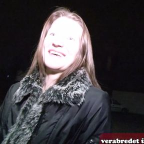 German ugly girl next door pickup on street for amateur casting