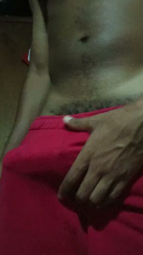 Solo Male Tease Over the Clothes Bulge Play