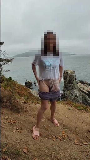The student showed her bare ass