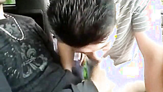 Bi-racial Outdoor Fellate Off at the Rest Stop