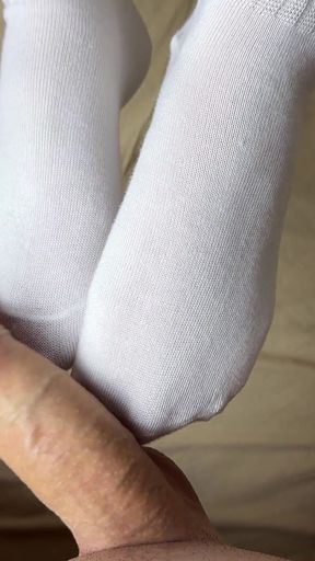 Foot Sex with My Girlfriend in White Socks