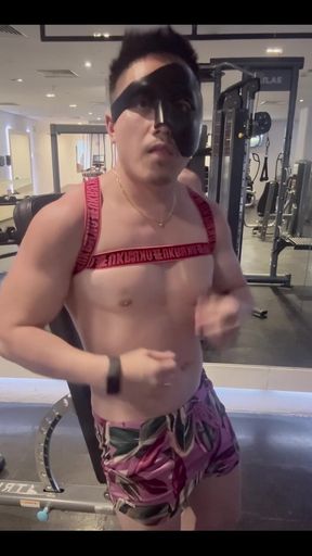 Flexing at Gym
