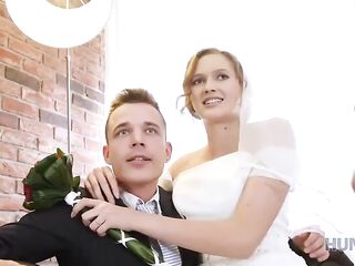 Messy rich man pays a lot of cash to bang the bride right after the wedding