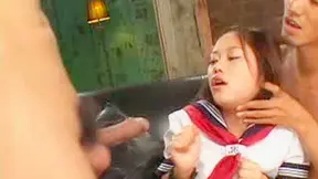 Submissive Asian Babe Drenched in Cum – Kinky Bukkake Session