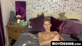 Skinny twink Austin Greenwood's anal exploration and jerk off