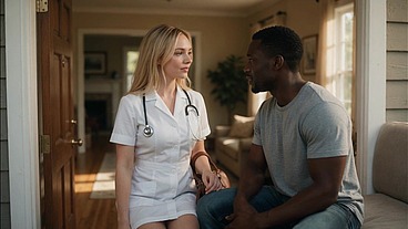 home nurse takes care of her black patient so he can fuck her without mercy - ponro generated by AI