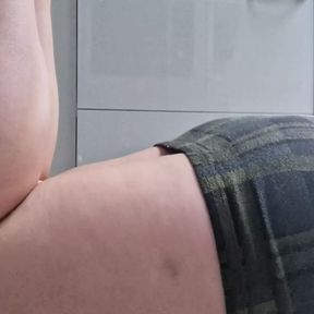 Mini Skirt and Butt Plug Tease