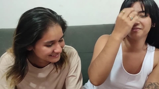 College girls playing video games.