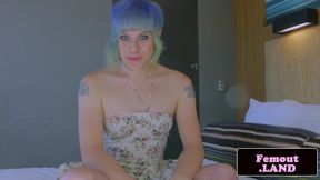 Alt femboy beauty toys her ass and jerks off