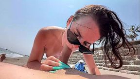 Two videos in one - public sex on the beach