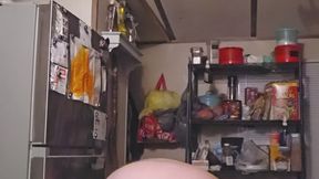 Riding 13 inch dildo while trying not to get caught