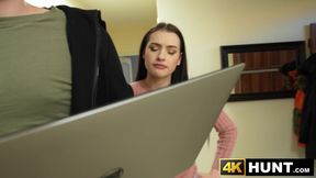 Petite brunette Matty rides my cock while I cuck her nerdy boyfriend
