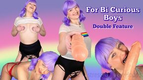 For Bi Curious Boys Double Feature - JOI, Make Me Bi, Bisexual Encouragement, Queer, Gay, Femdom POV, Female Domination with Mistress Mystique Hoops - MP4