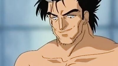 Big-titted anime gal gets drenched in cum while getting her rod slammed