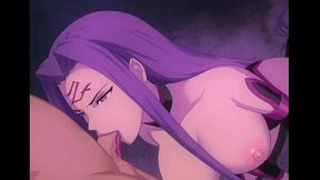 Medusa gives sloppy blowjob