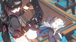 Wriothesley drills Neuvillette fuck hole - Genshin Influence