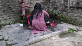 I See Stepaunty Taking a Bath Naked in the Washroom I Hugged Her and Started Fucking Her in the Ass