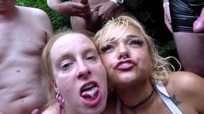 neighborhood-sluts – outdoor bareback gangbang