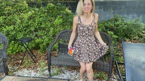 Lora Cross teases Upskirt Outdoors in her Sundress