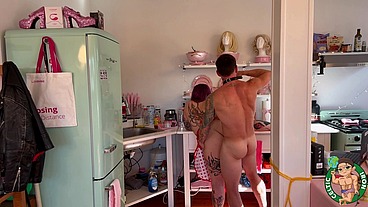 BTS Roommates Kitchen "Creampie My Tight Pussy"