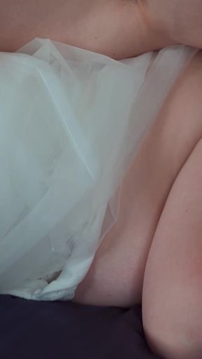 Pissing Bride in Wedding Dress Doubts Marriage Then Gets All Holes Wrecked by Future Stepson's Big White Cock