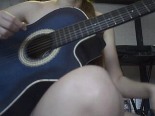 Small blond undresses for her guitar teacher, so this chab can finish on her back, so this guy doesn't get her preggy 'cuz this guy's much mature.