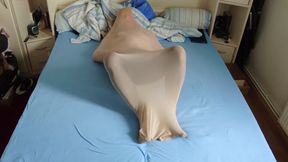 Hot Nylon Encasement in Black Pantyhose