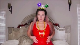 Happy New Years 2022! Red Dress Flashing Tiara Masturbation and JOI