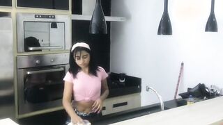 Maid blowing my penis