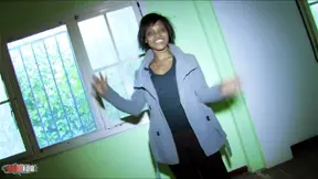 Black ebony babe gets paid to fuck harder and squirt like a whore