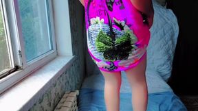 Playful Trans Girl Trying on Cute Summer Dress