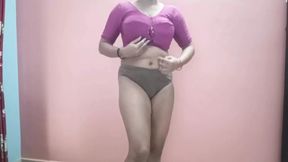 Indian MILF Pallavi in Bra- Masturbating Alone with Big Natural Tits &amp; Dirty Talk Homemade