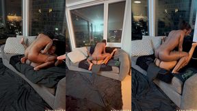 vibrating scissoring on the couch