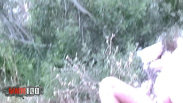Skinny young french blonde babe Starla outdoor anal sex with Phil Hollyday