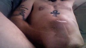Beardy Stud Jerking Off on a Couch, Hto Dirty Talker