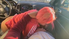 Asian Slut Giving Blowjob in Car Huge Cumshot in Mouth