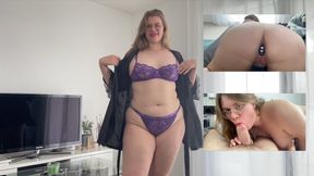 Stuff Me Both Holes at the Same Time! First Time Double Penetration for Sexy Big Ass Neighbor Lina