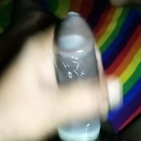 Mid Night Horny Gay Big Cock Condom Masturbation At Home Privately  Part 01